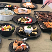greek food served on a table